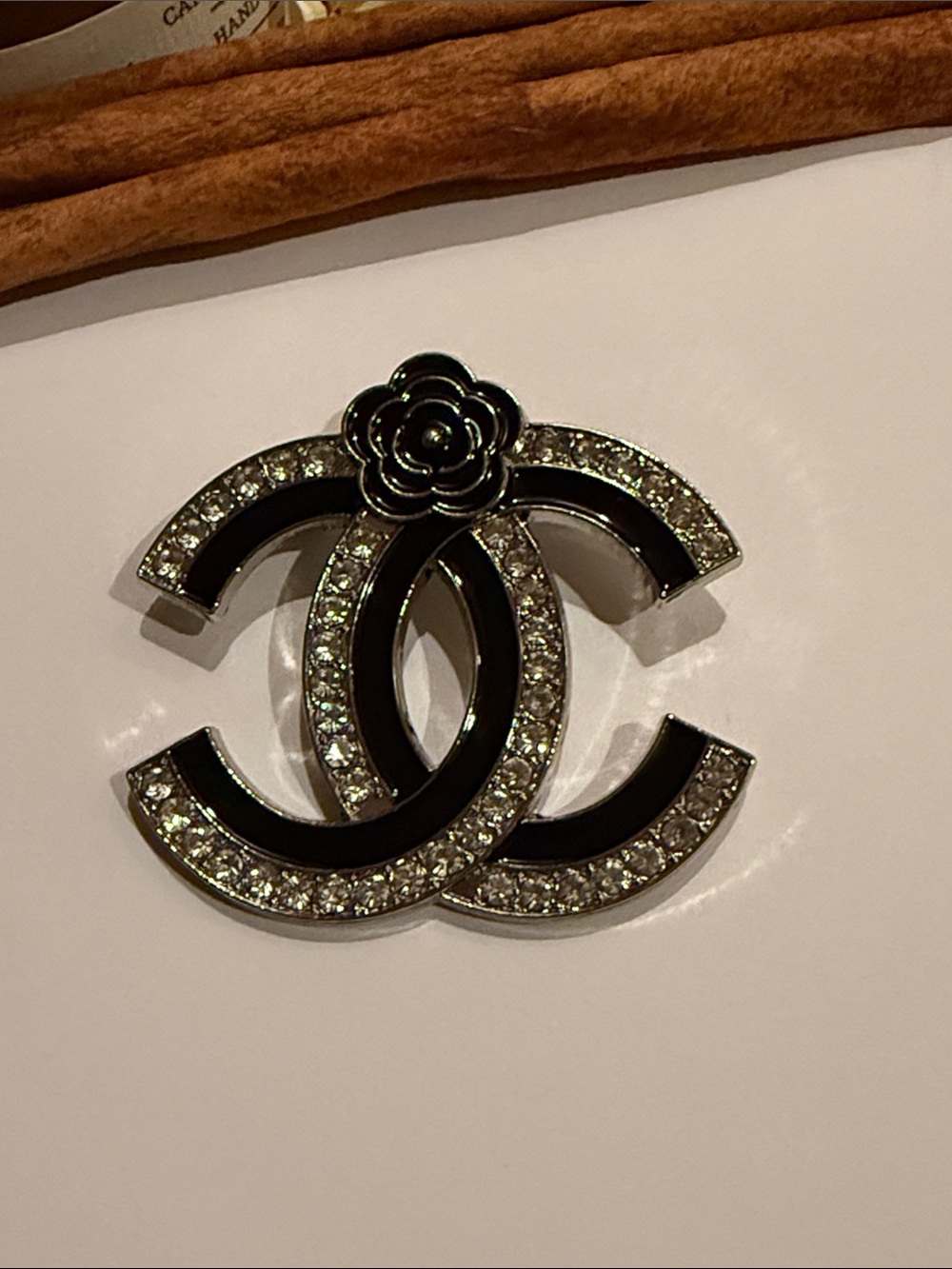 Black Crystal CC Brooch